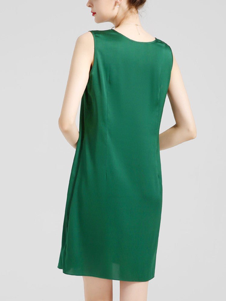 6397 Women's Silk Tank in Green Size Large | Silk/Spandex