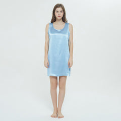 Women's 100% Silk Nightgown Wide Adjust Straps Ladies Simple Chemise Nightdress - DIANASILK