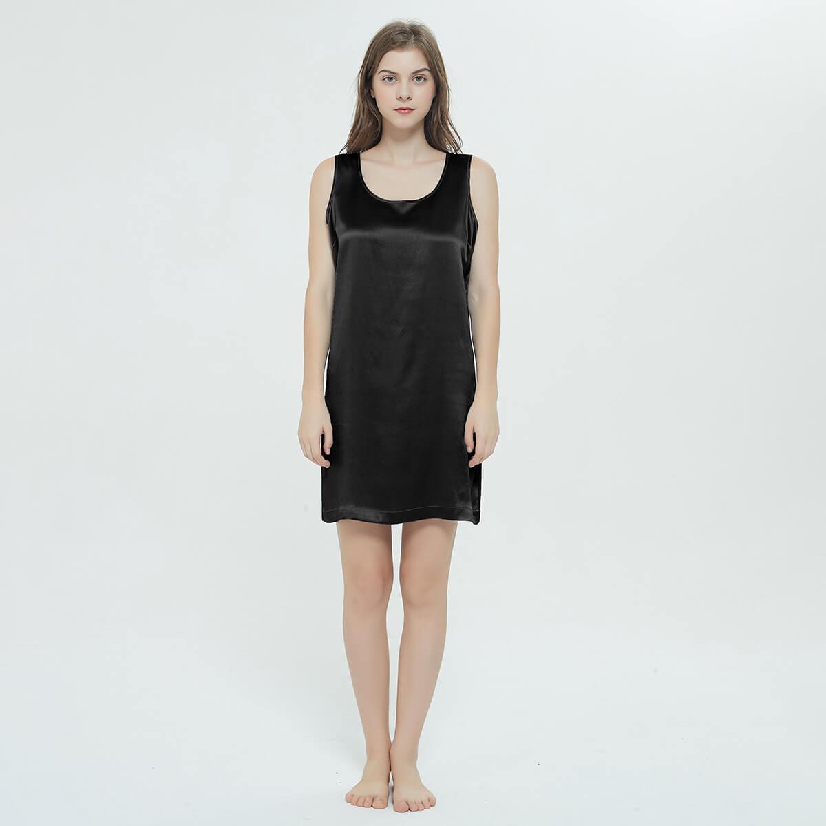 Women's 100% Silk Nightgown Wide Adjust Straps Ladies Simple Chemise Nightdress - DIANASILK