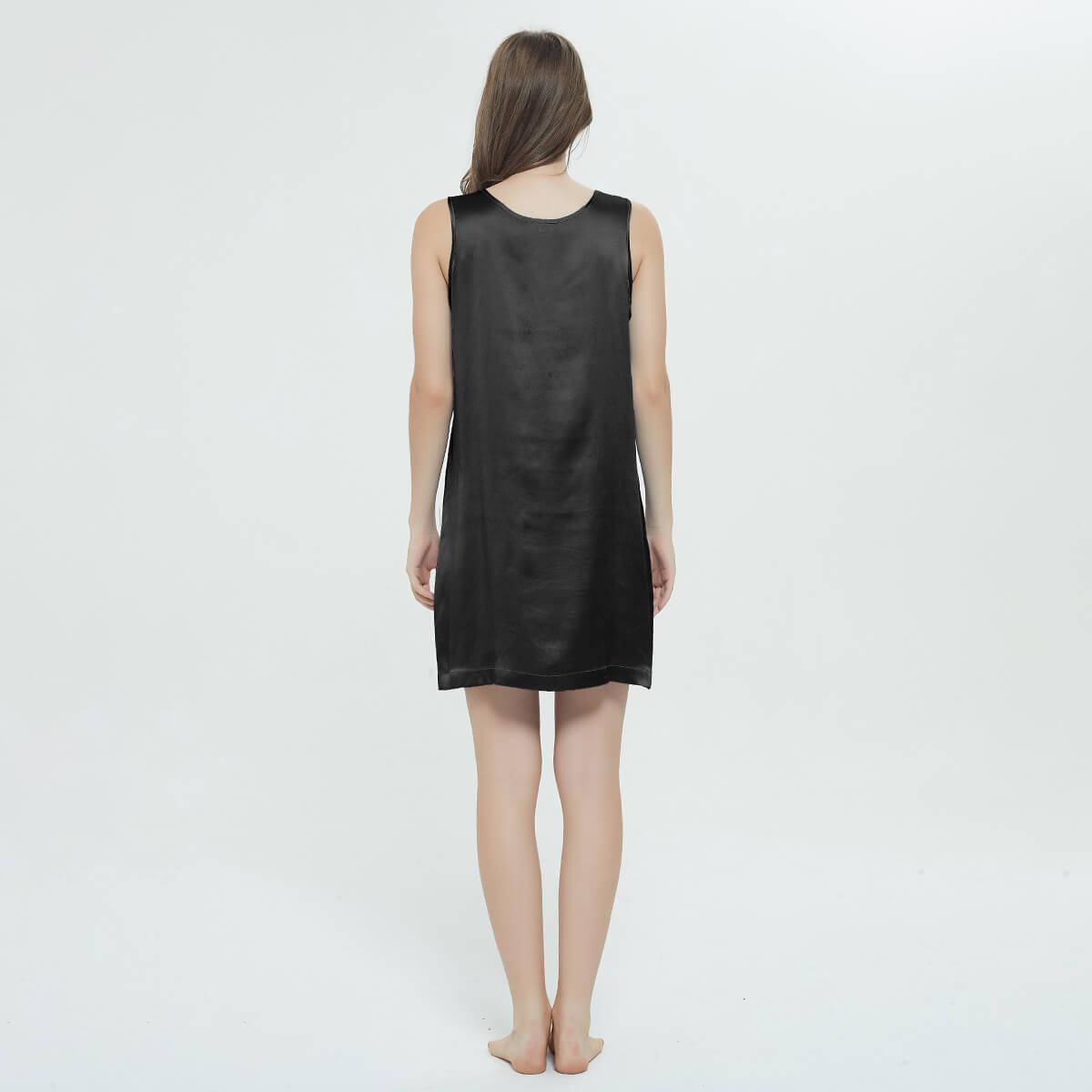 Women's 100% Silk Nightgown Wide Adjust Straps Ladies Simple Chemise Nightdress - DIANASILK