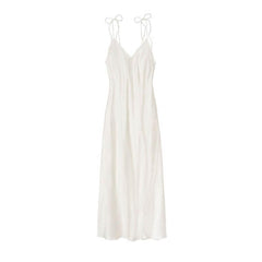 Women's 100% Silk Nightgown with with Lace-up Straps Ladies Elegant Nightwear All Sizes 3 Colors - DIANASILK