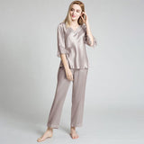 Women's 100% Silk Pajama Set Luxury Half-sleeved Silk Pajama Set For Women - DIANASILK