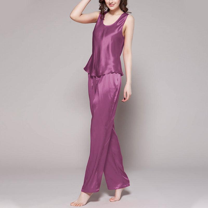 Women's 100% Silk Pajama Set Luxury Sleepwear (multi-colors) - DIANASILK