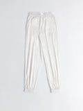 Womens Fashion Tie Waist Ankle Banded Cropped Silk Trousers - DIANASILK
