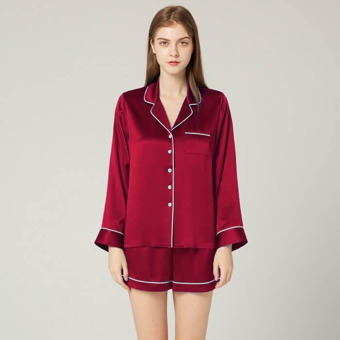Silk Pajamas Long Sleeve With Shorts Pajamas Women's Luxury
