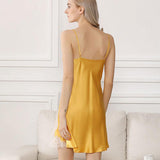 Women's Mulberry Silk Nightgown with Lace Ladies Sexy Thin Adjusted Strap Nightdress All Sizes 3 Light Colors - DIANASILK