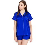 Women's Short Silk Pajamas Set Luxury 100% Silk Short Sleeve Two-piece Button-Down Pj Sets - DIANASILK